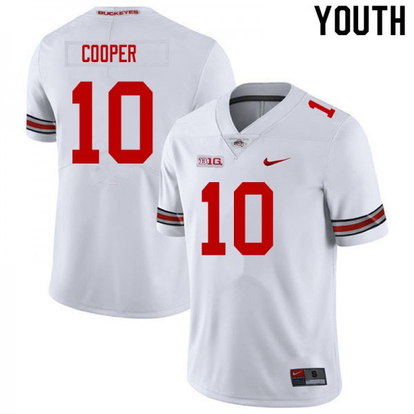 Ohio State Buckeyes #10 Mookie Cooper Youth College Jersey White OSU32143